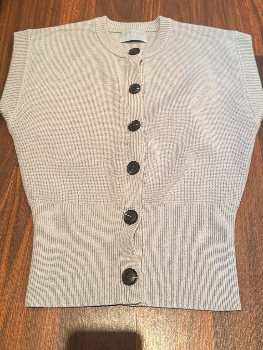 Modern Citizen Solea Light Gray Button-Front Knit Vest